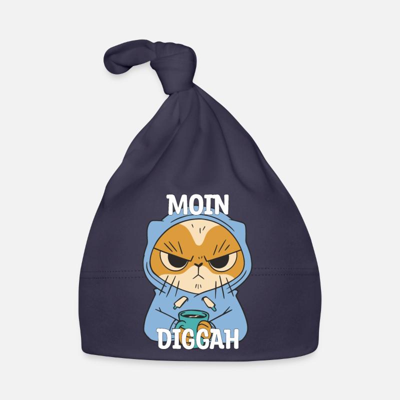Moin Diggah Katze Kaffee Geschenk Baby Bio-Mütze