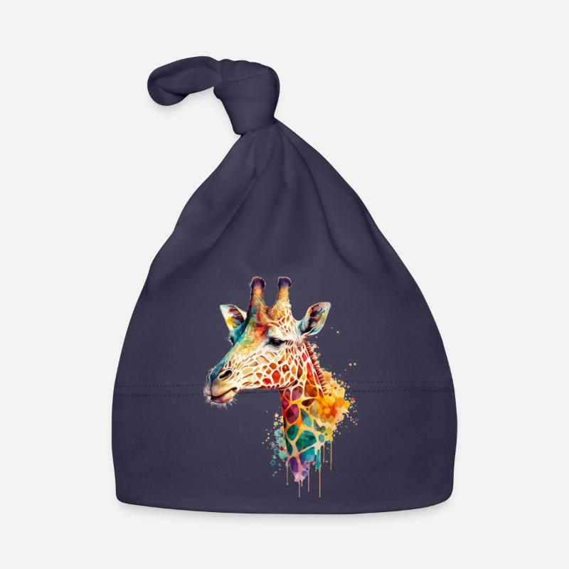 Girafe - Bonnet bio Bébé - marine