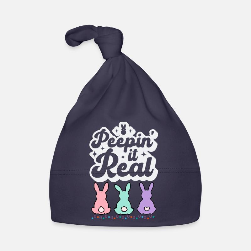 Easter Bunnies Fun peepin it real colorful Easter eggs Organic Baby Cap