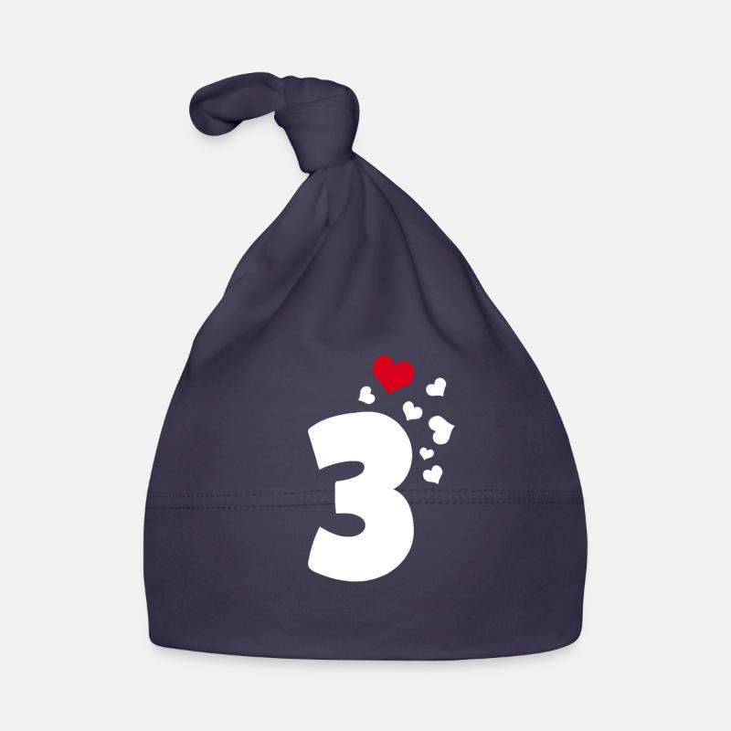 3 Herzen 3. Geburtstag Baby Bio-Mütze