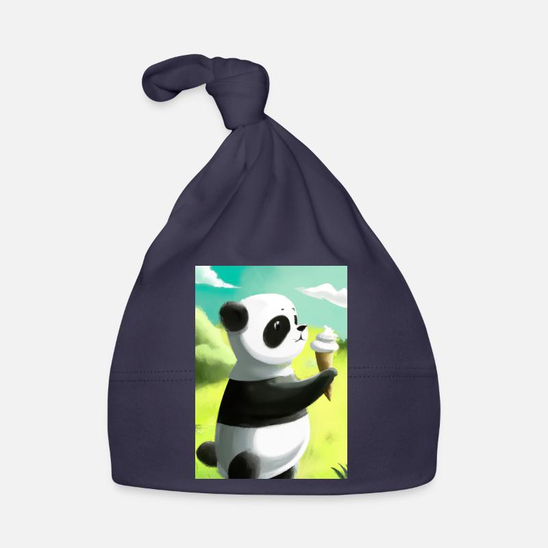 Panda mit Eiscreme Baby Bio-Mütze