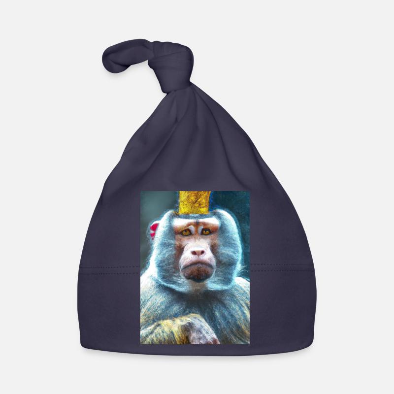 Affe mit Krone Baby Bio-Mütze