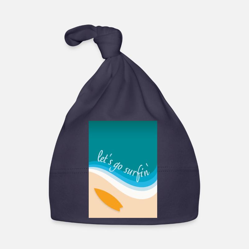 Let's go surfin' surfing (angular design) - Organic Baby Cap - navy