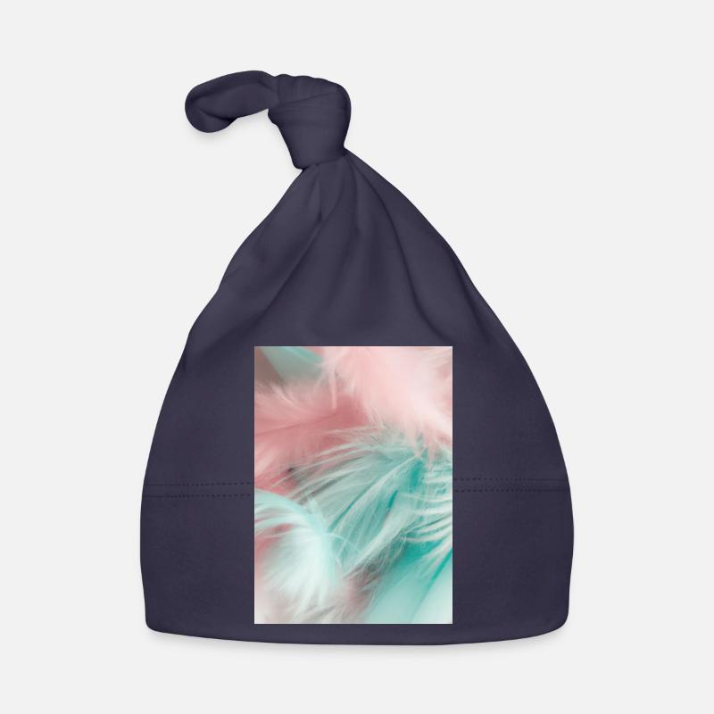 Pastellfarbene Federn Baby Bio-Mütze
