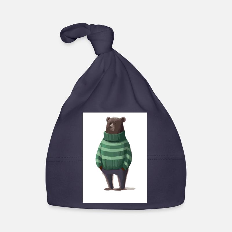 Bär im Winter Pullover Baby Bio-Mütze