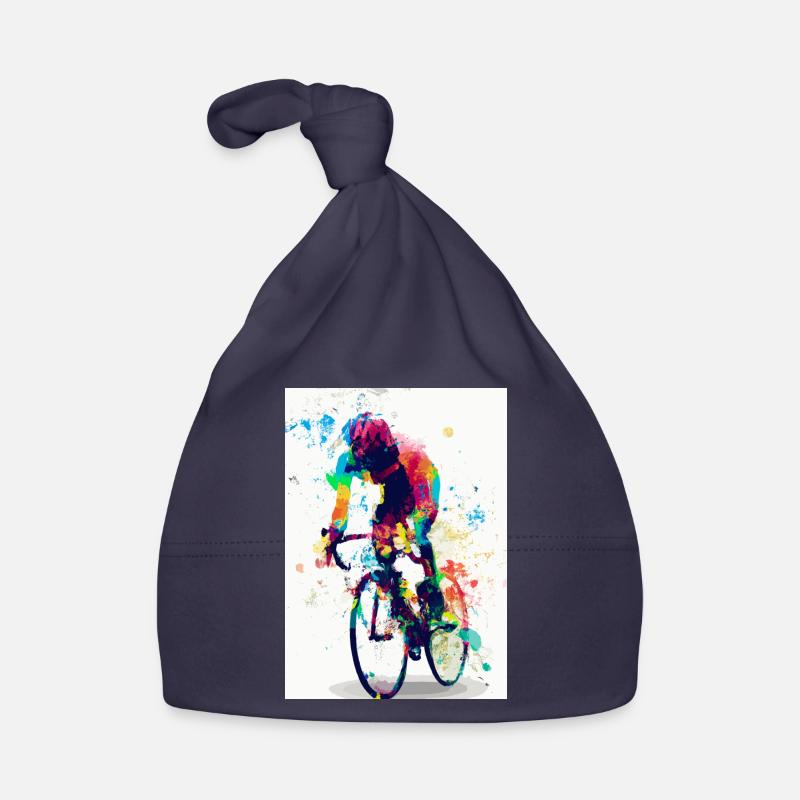 Rennrad Radfahrer Regenbogen Baby Bio-Mütze