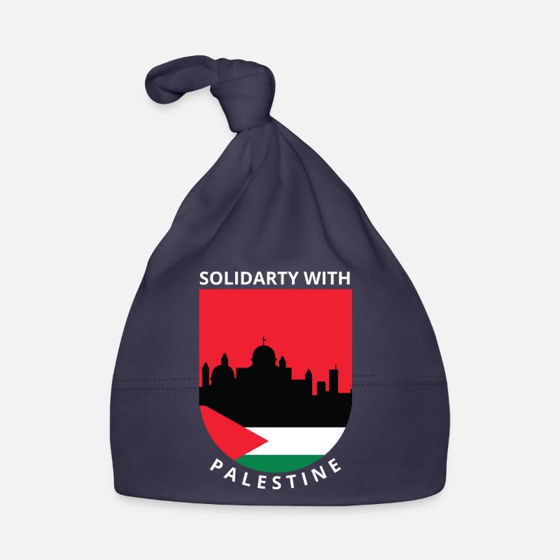 Palestine libre - Bonnet bio Bébé - marine