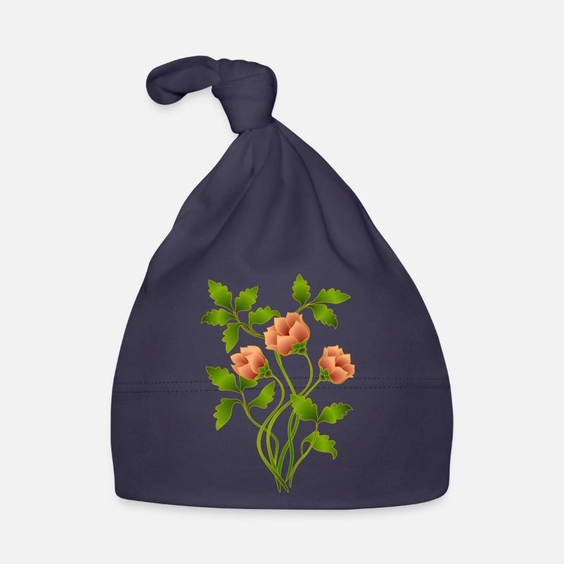 Fleur - Bonnet bio Bébé - marine