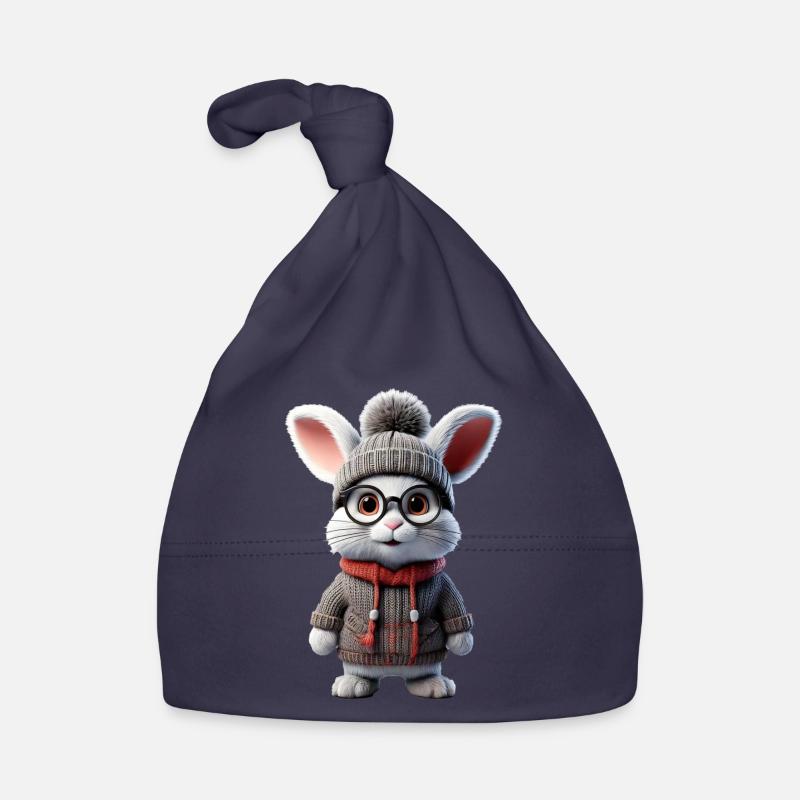 Mignon lapin avec pull tricoté Bonnet bio Bébé