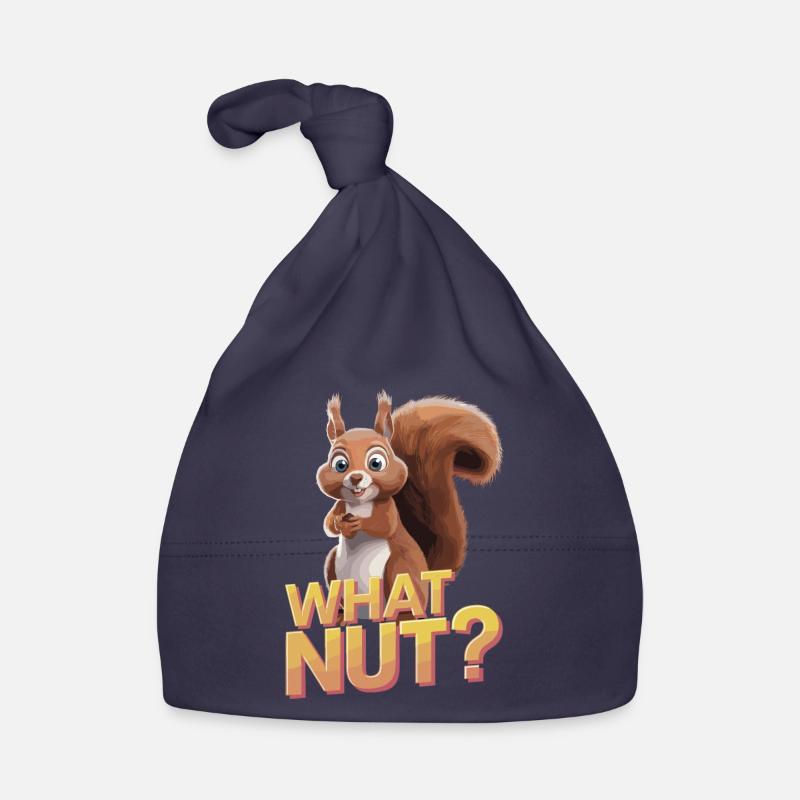 Nettes Eichhörnchen hält Eichel What Nut Baby Bio-Mütze