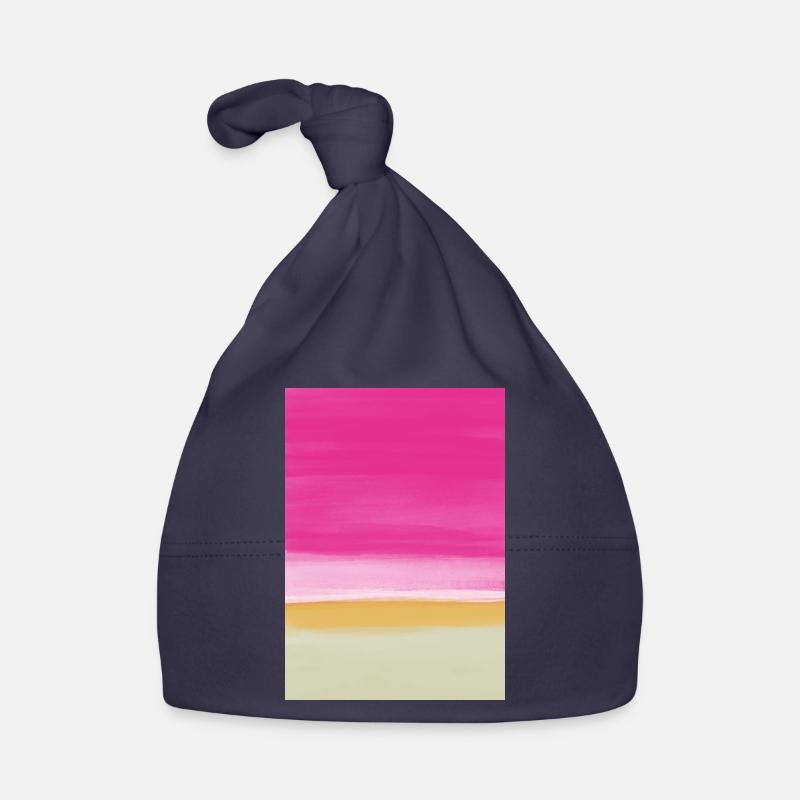 Line study pink yellow Organic Baby Cap