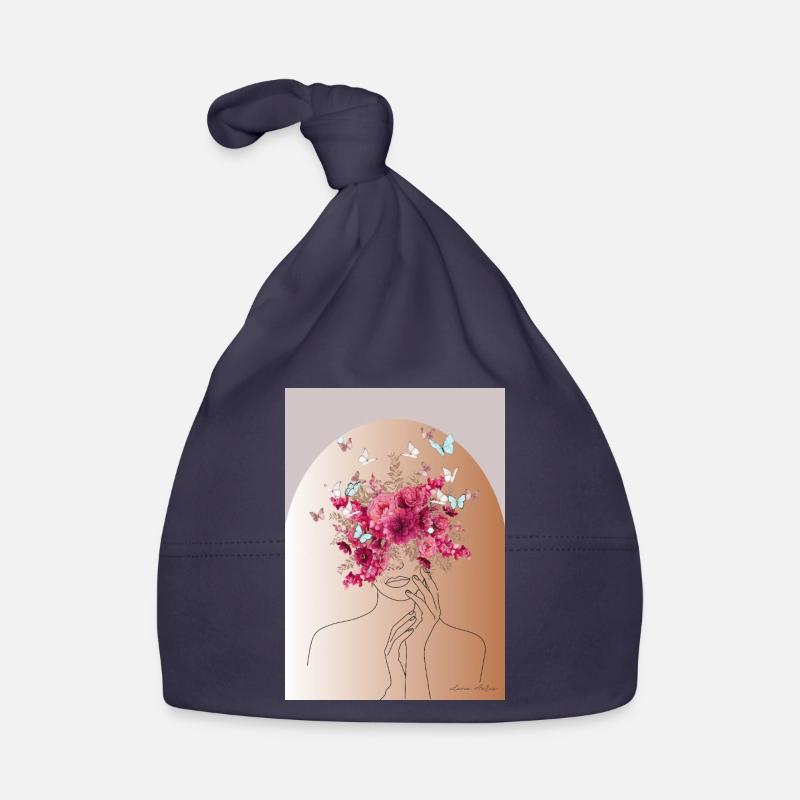 Blütenkopf mit Schmetterlingskrone Baby Bio-Mütze