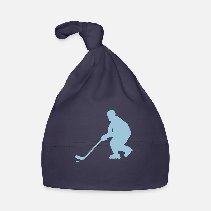 roller inline hockey silhouette character Organic Baby Cap