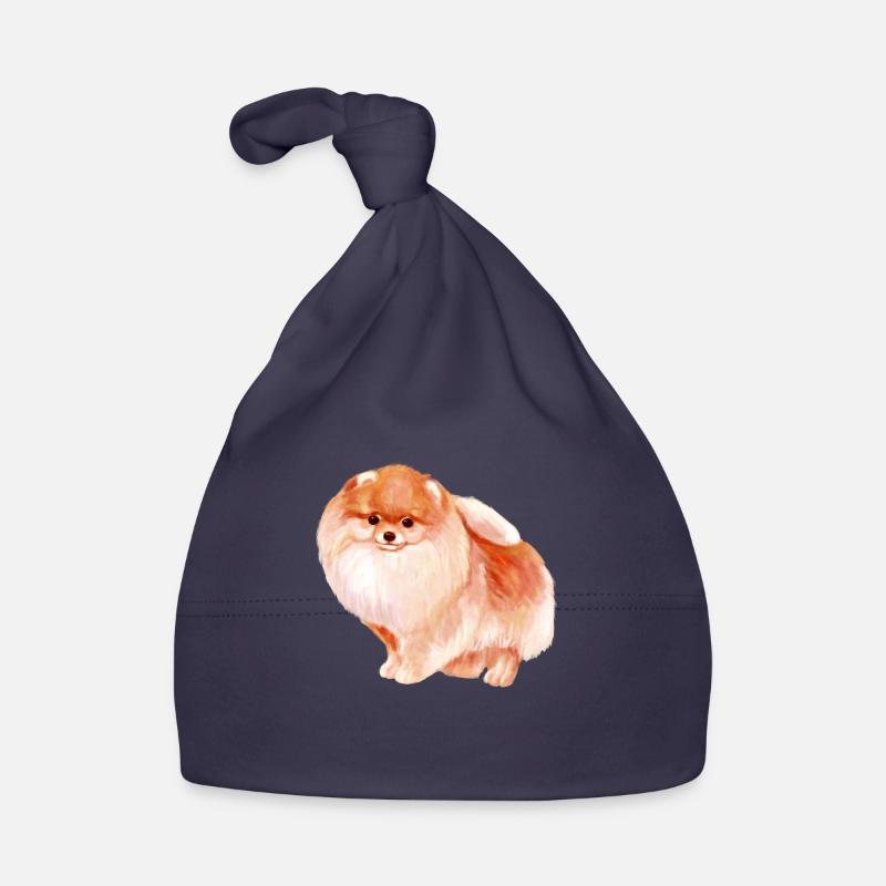 Pomeranian - Bonnet bio Bébé - marine