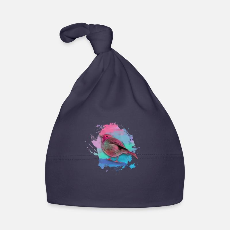 rotkehlchen,vogel,bunt,aquarell,malerei Baby Bio-Mütze