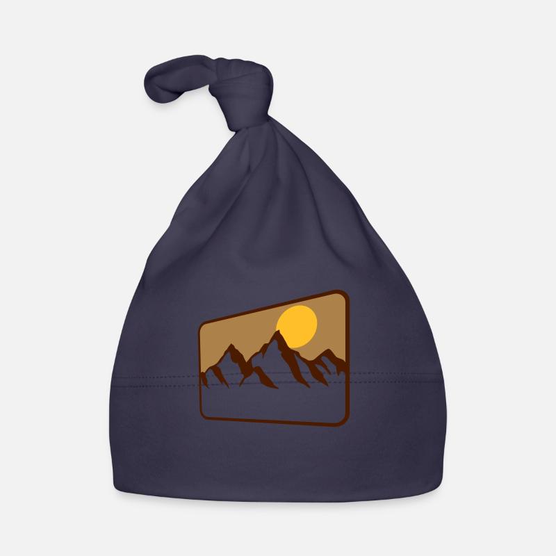 landscape shield mountains silhouette Organic Baby Cap