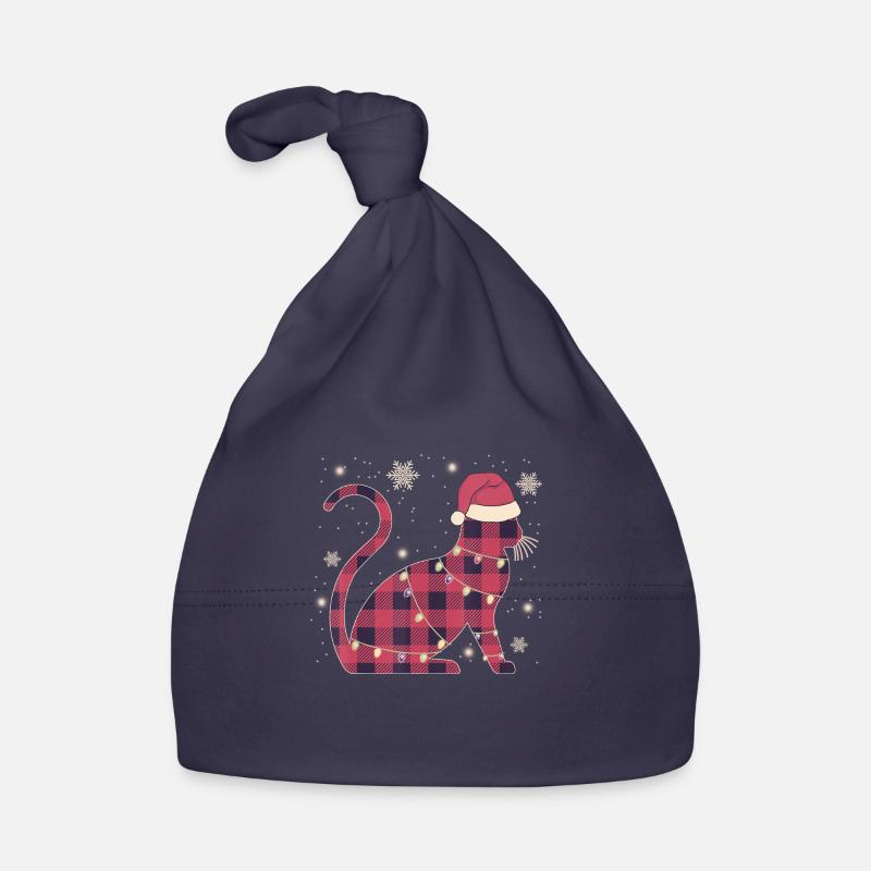 Chat avec bonnet thème Noël Bonnet bio Bébé