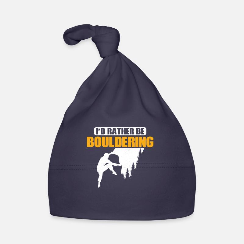 I'd Rather Be Bouldering Climbing Boulder Organic Baby Cap