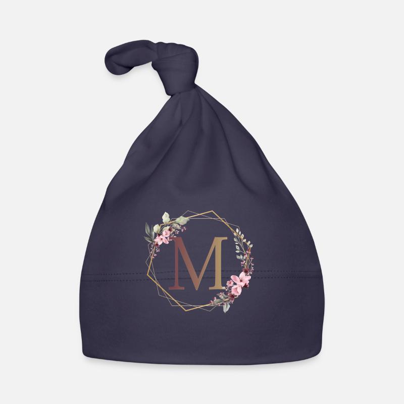 M entouré de fleurs Bonnet bio Bébé