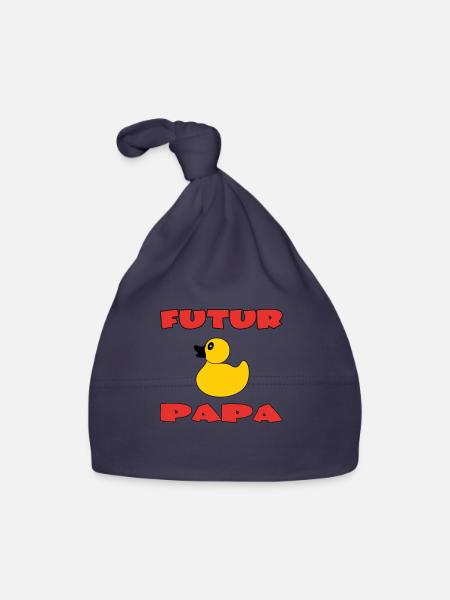 ZUKÜNFTIGER VATER - Baby Bio-Mütze - Navy - Vorne