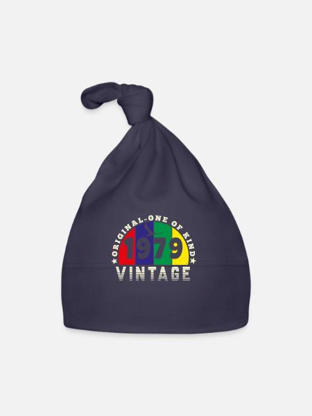 Vintage 1979 Retro - Bursdag - Organic Baby Cap - navy - Front
