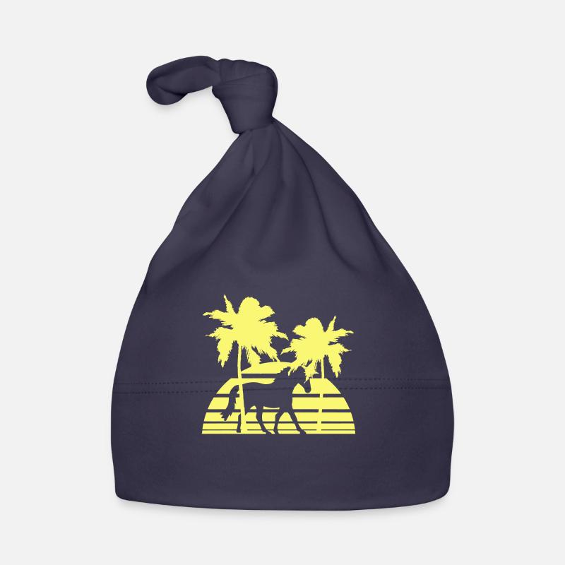 Lignes d’équitation Cavalier Soleil Palmiers Silhouette Bonnet bio Bébé