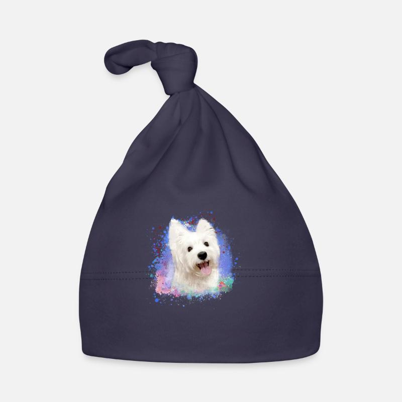 West Highland White Terrier, terrier, chien, graffiti Bonnet bio Bébé