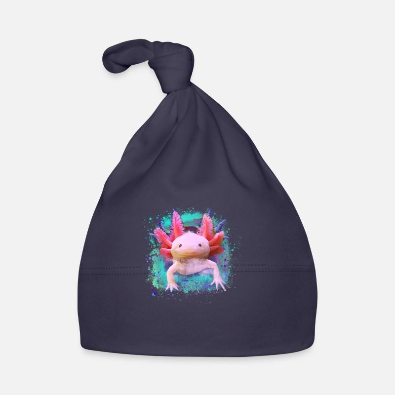 Axolotl, animal, poisson, eau, coloré, graffiti Bonnet bio Bébé