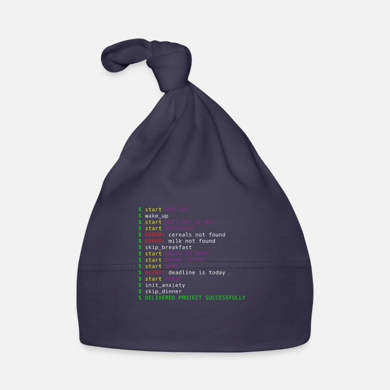 New day Programming Informatic Geschenk Spruch - Baby Bio-Mütze - Navy