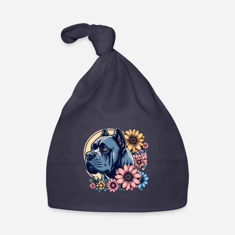 Cane Corso Retro Pastel Fleurs Bonnet bio Bébé