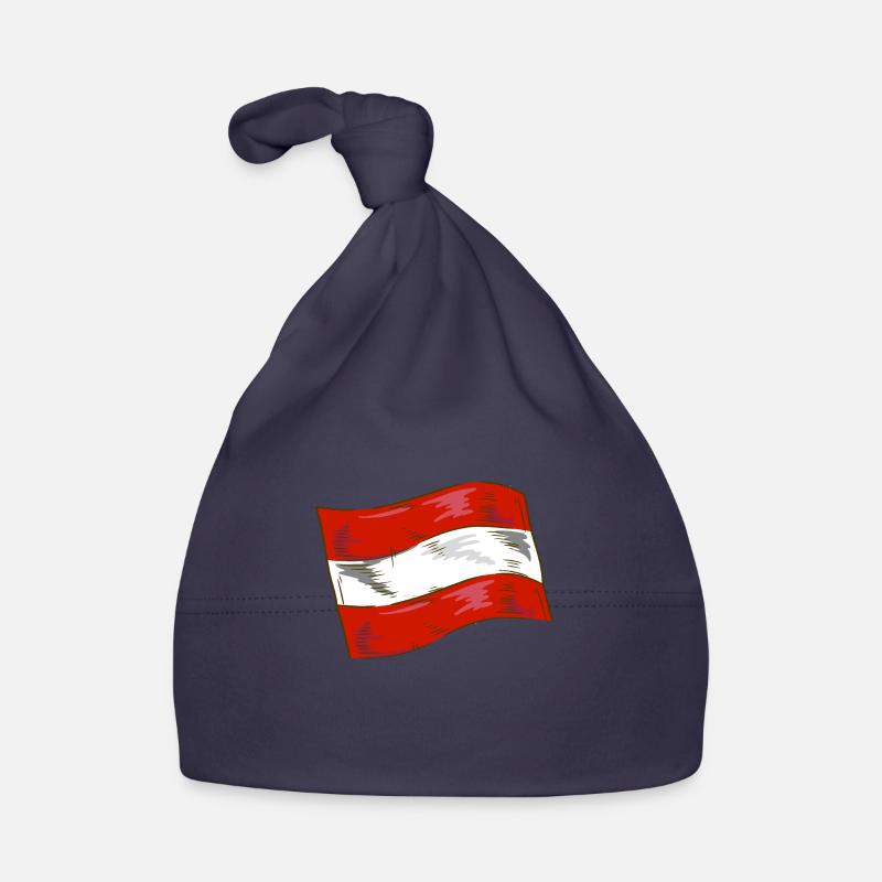Austria Flag Austria Austrian Flag AT Organic Baby Cap