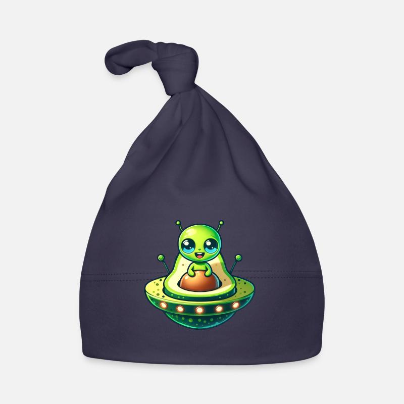 Alien Avocado UFO Lustiger Comic Baby Bio-Mütze