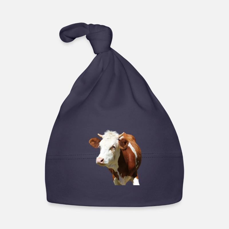 Vache - Bonnet bio Bébé - marine