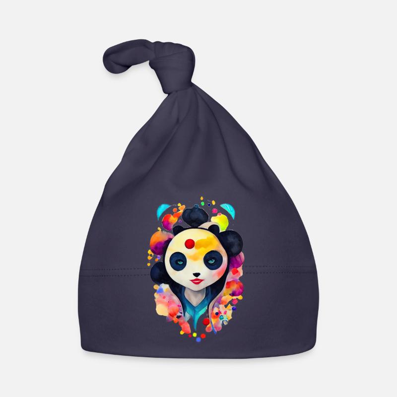 Femme Panda - Bonnet bio Bébé - marine