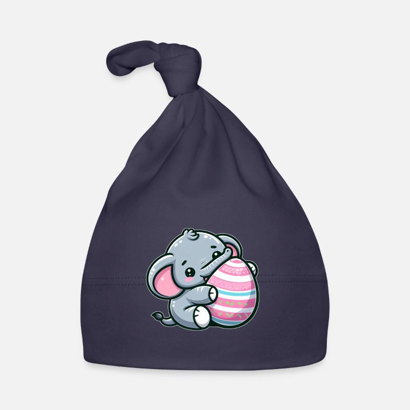 Süßer Comic Elefant Umarmt Ei Osterei Baby Bio-Mütze