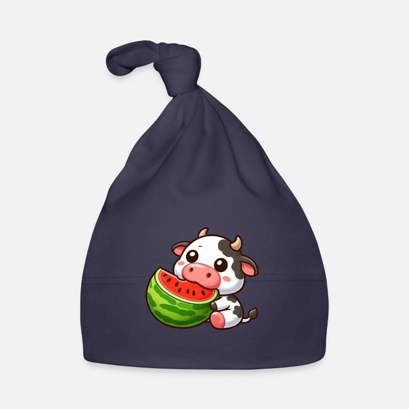 Drôle de vache Bull Melon pastèque d’été Bonnet bio Bébé