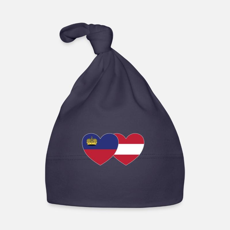 Lichtenstein Austria Flag Heart Organic Baby Cap