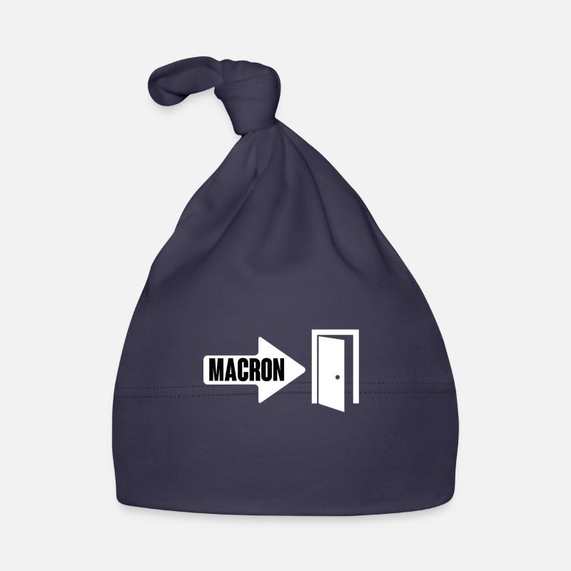 Macron la porte - Bonnet bio Bébé - marine
