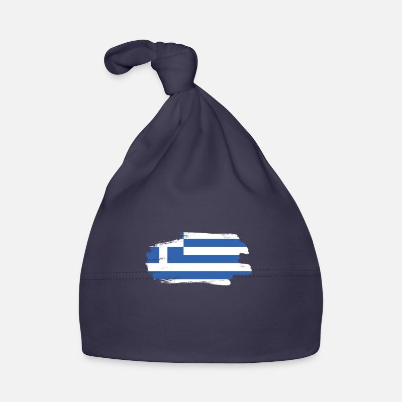 Drapeau de la Grèce Hellas Athènes Drapeau grec - Bonnet bio Bébé - marine