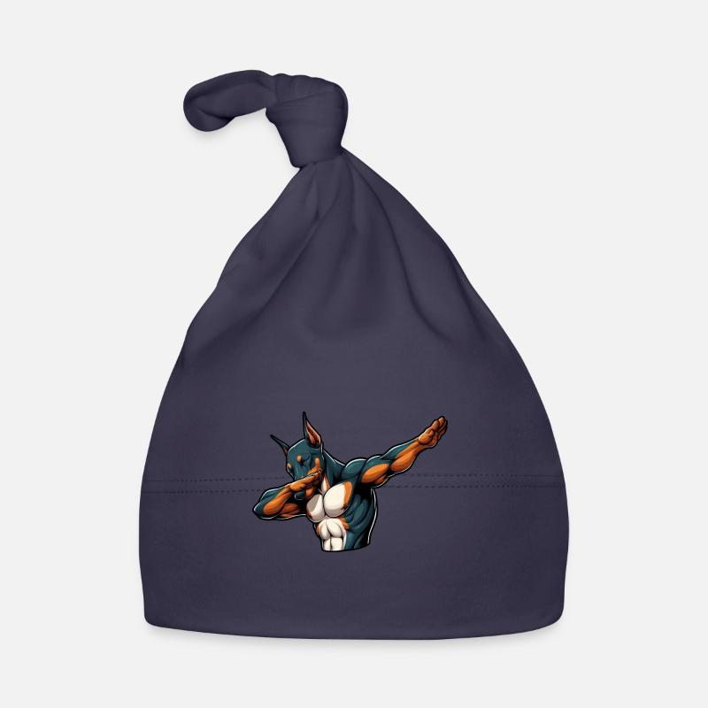 Cool Doberman Dabbing Bande Dessinée Bonnet bio Bébé
