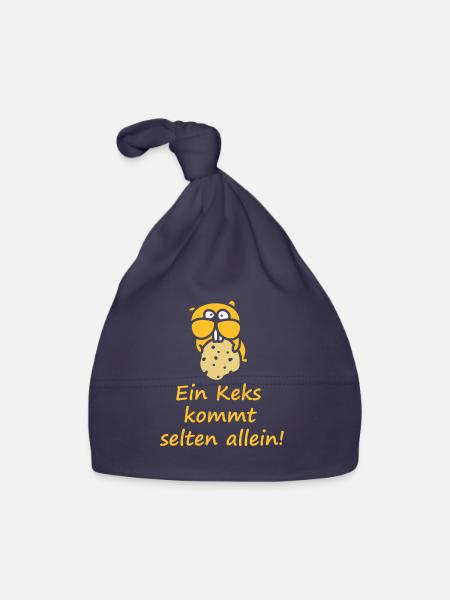 Biber mit Cookie - Baby Bio-Mütze - Navy - Vorne