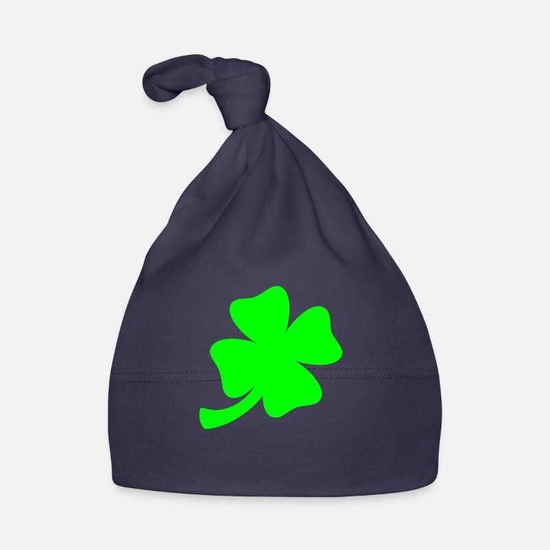 Lucky clover / four leaved clover (1c) Organic Baby Cap