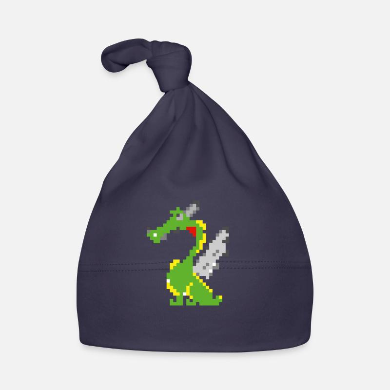 Pixel Drache, Game Design - Baby Bio-Mütze - Navy
