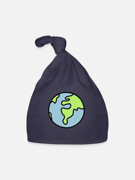 Globus - Welt - Baby Bio-Mütze - Navy - Vorne