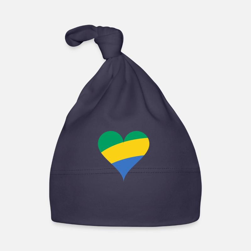 coeur Gabon - Bonnet bio Bébé - marine