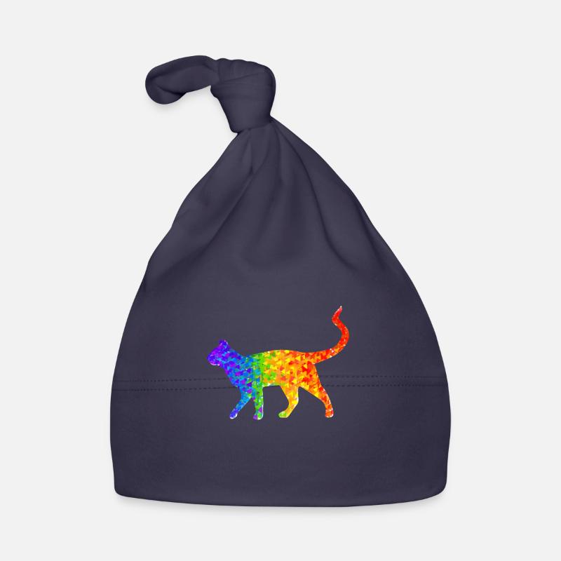 Regenbogen-Katze - Baby Bio-Mütze - Navy