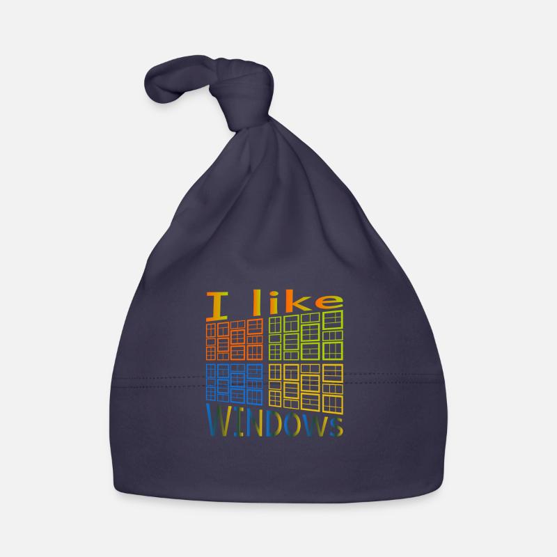 I like Windows - Organic Baby Cap - navy
