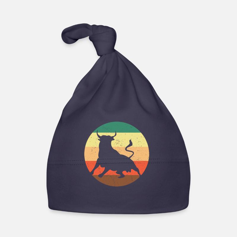 Taureau Sud-Américain Retro - Bonnet bio Bébé - marine