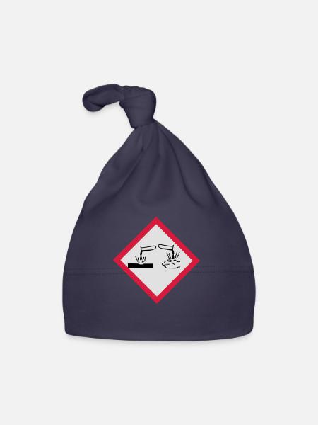 Gefahrstoffe ätzend - Baby Bio-Mütze - Navy - Vorne