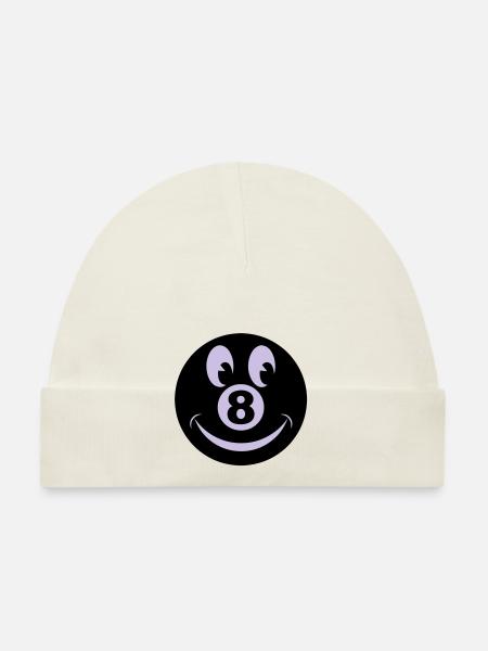 8 ball smiley vecto - Organic Baby Cap - navy - Front